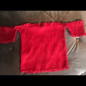 Red off the shoulder top